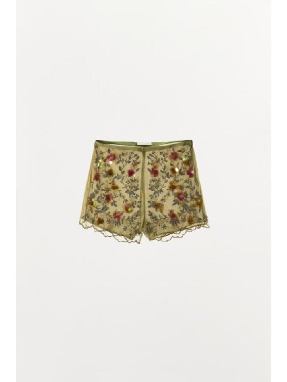 ZARA FLORAL BEADED EMBROIDERED SHORTS 7521/170/515